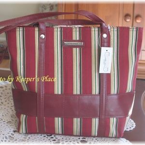 Longaberger HOLIDAY STRIPE Double Handle Bag New
